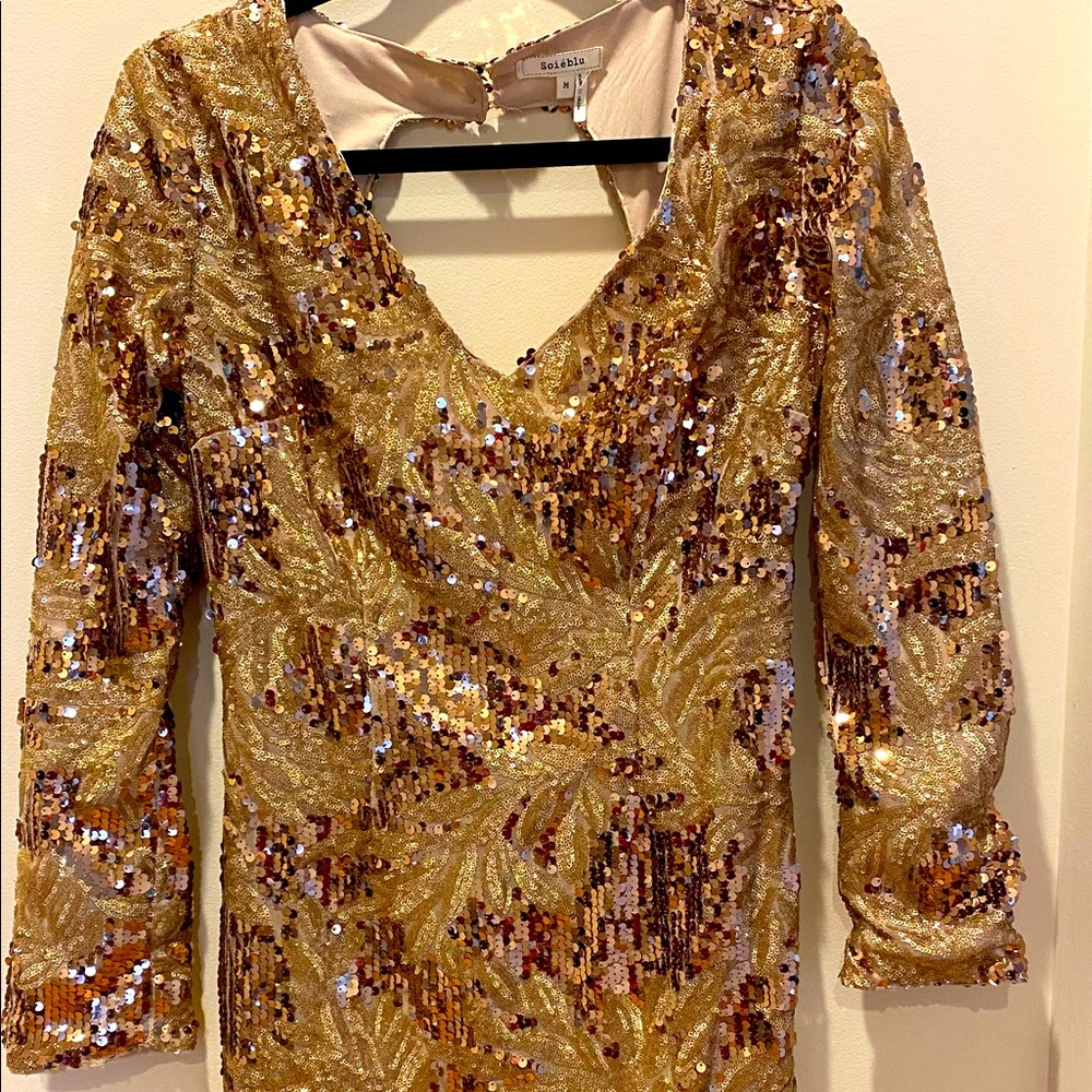 Red Dress Boutique gold sequin mini dress
